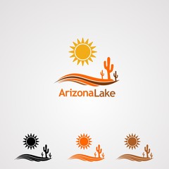 arizona lake logo vector, icon, element, and template for company