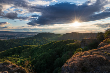 Sandstone rock formation Hohenstein in Germany