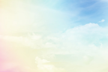 Sun and cloud background with a pastel colored