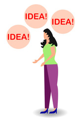 Vector illustration of thinking idea or solution concept with fast thinking solution and idea concept