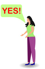 Yes, Women Can. Girl Power. Feminism concept. patch graphic design.