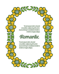 Vector illustration lettering romantic with various beautiful flower frames hand drawn