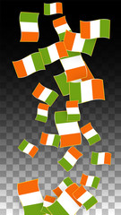 Vector Irish National Background. Saint Patrick Day Poster for Pub Party. 17 March Symbol Illustration.  Flag of Ireland. Eire Banner about Tourism. Eire Island. Celtic Flag. Tourist Dublin Post Card.