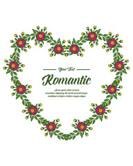 Vector illustration leaf floral frame elegant for invitation romantic hand drawn