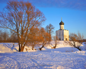 Winter landscape in central Russia. Vladimir region.