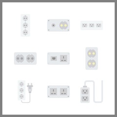 9 switch icon. Vector illustration switch set. socket icons for switch works