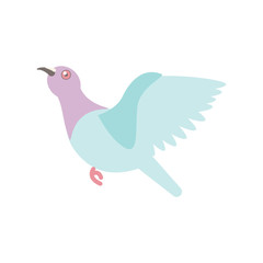 BLUE FLYING,bird in a flat style