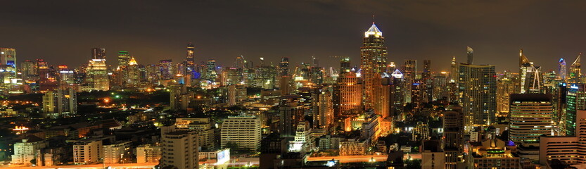 City Bangkok night panoramic view
