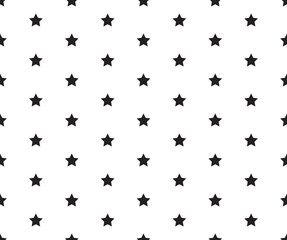 Black and white vector seamless pattern with stars
