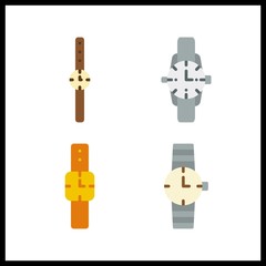4 wristwatch icon. Vector illustration wristwatch set. watch icons for wristwatch works