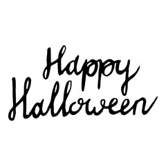 happy Halloween black inscriptions on white background