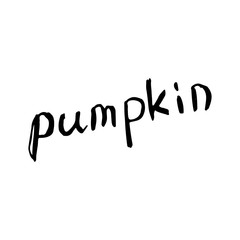 Pumpkin black inscriptions