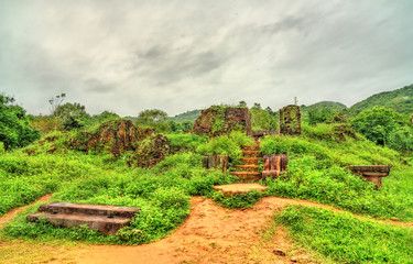 Fototapeta na wymiar View of My Son Sanctuary in Vietnam