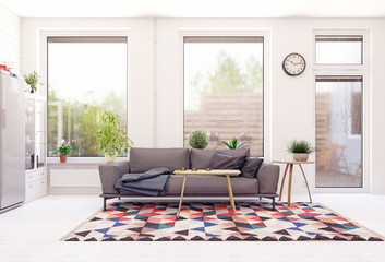 modern scandinavian living room design.