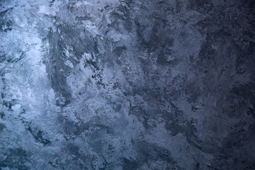 Fototapeta na wymiar hand-made textured Venetian plaster, blue matted silk