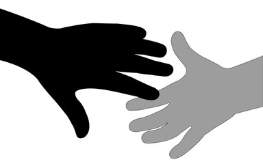 a pair hands silhouette vector