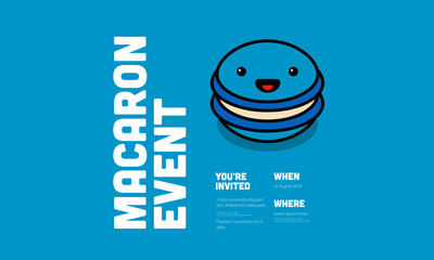 Macaron Event Invitation Design with Where and When Details