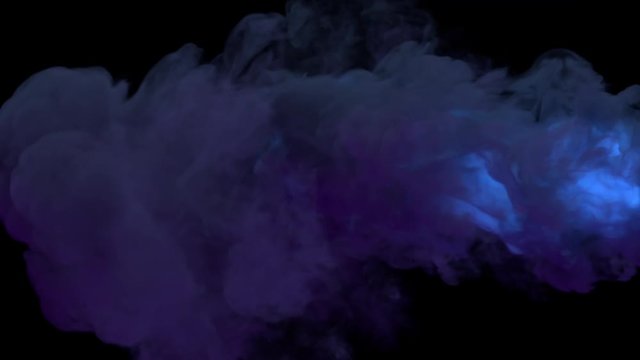 Colored torch fire and smoke / Smoke lit from inside by fire. Separated on pure black background, contains alpha channel.