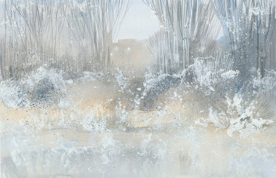  watercolor winter landscape