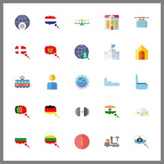25 building icon. Vector illustration building set. internet and denmark icons for building works