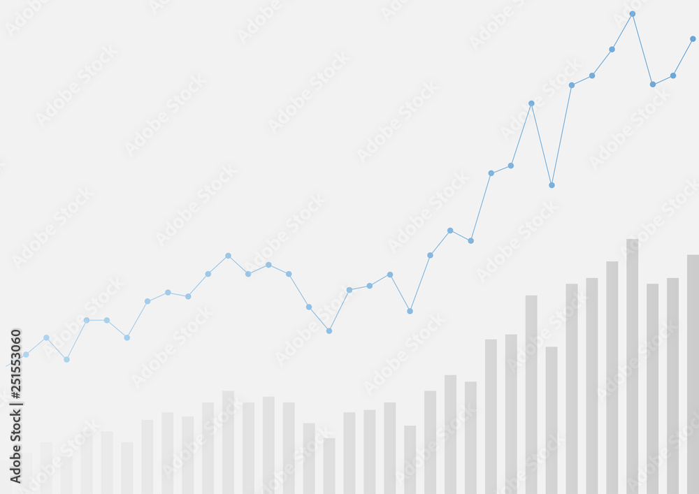 Poster abstract growing financial graph chart background