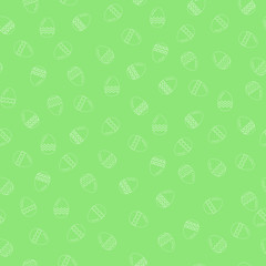 Green vector seamless pattern with easter eggs.