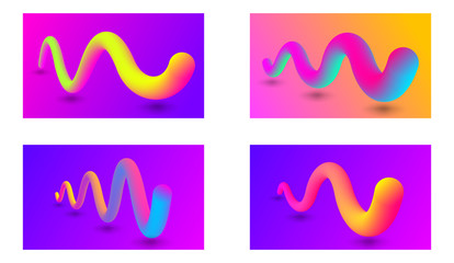 Set of abstract colorful gradient background. Modern swirl gradient background. Vector gradient shape set