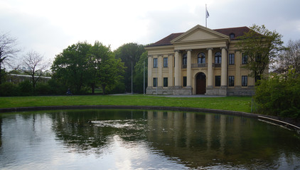 Fototapeta na wymiar prince carl palais fountain pond munich bavaria