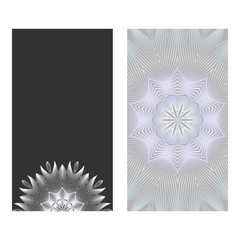 The Front And Rear Side. Mandala Design Elements. Wedding Invitation, Thank You Card, Save Card, Baby Shower. Vector Illustration. Grey color