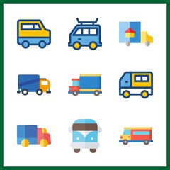 lorry icon. truck and van vector icons in lorry set. Use this illustration for lorry works.