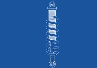 drawing shock absorber car vector