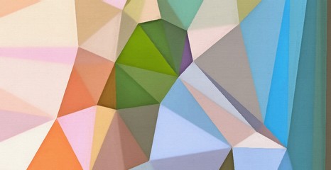 Conceptual abstract geometric background. Colored polygon pattern for creative design. Chaotic multicolor triangles texture. Unusual low poly composition. Bright graphic artwork.