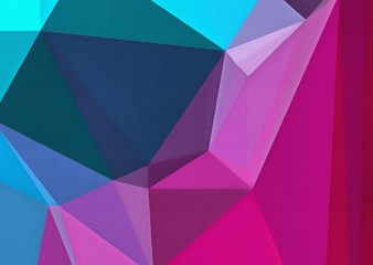 Conceptual abstract geometric background. Colored polygon pattern for creative design. Chaotic multicolor triangles texture. Unusual low poly composition. Bright graphic artwork.