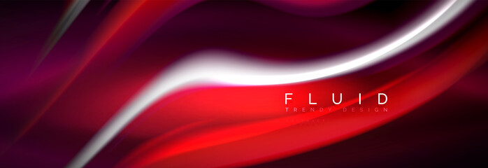 Fluid color neon wave lines background, neon liquid color futuristic paint template