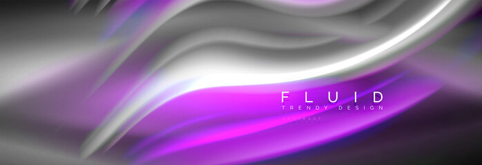 Fluid colors mixing glowing neon wave background, holographic texture