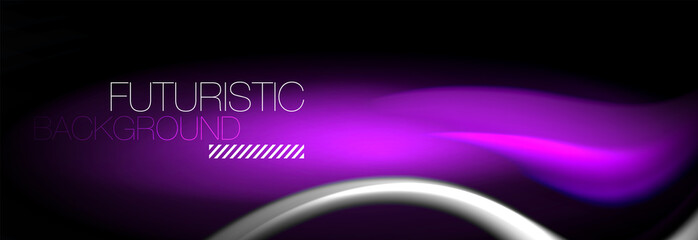 Fluid color neon wave lines background, neon liquid color futuristic paint template