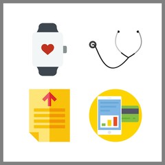 4 device icon. Vector illustration device set. smartphone and smartwatch icons for device works