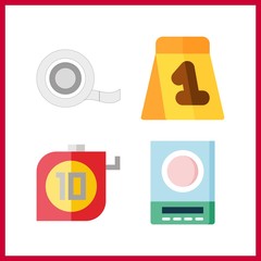 4 tape icon. Vector illustration tape set. evidence and medical tape icons for tape works