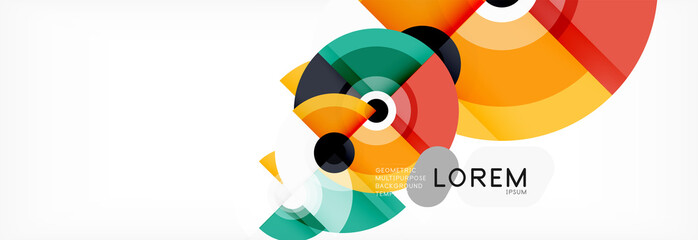 Circle geometric composition abstract background design, cover, template, brochure, flyer.