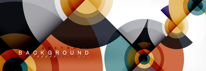 Vector circle composition, geometric minimal design illustration