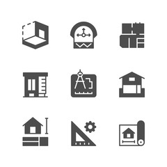 Set icons of architectural