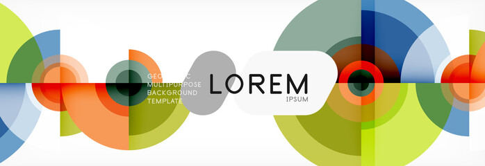 Obraz premium Vector circle composition, geometric minimal design illustration