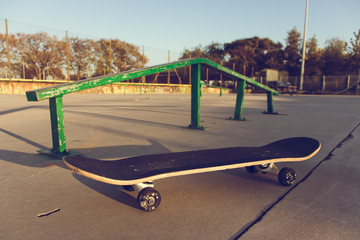 skateboard at a skatepark