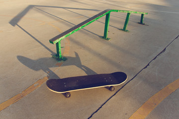 skateboard at a skatepark © aitorserra