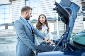 Young working associates going on a business trip