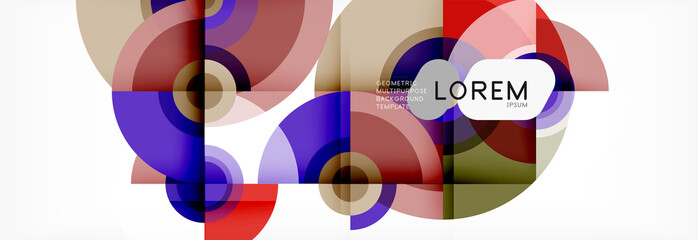 Round shapes vector abstract background. Trendy circle shapes composition vector