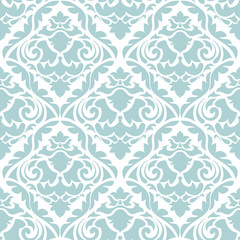 Damask floral seamless pattern. Vintage background, vector illustration, Victorian ornament.