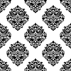 Damask floral seamless pattern. Vintage background, vector illustration, Victorian ornament.