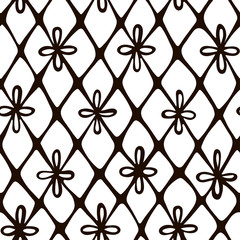 Fototapeta premium Lace hand drawn seamless pattern. Realistic lace texture digital vector illustration.
