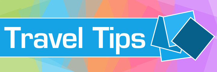 Travel Tips Colorful Squares Texture Blue 